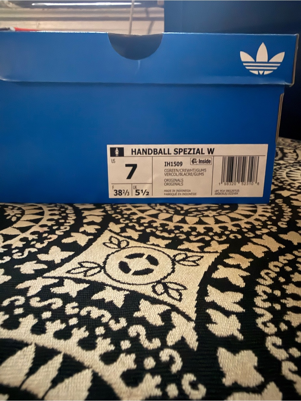 adidas Blue Handball Spezial W Shoe Box with Trefoil Logo